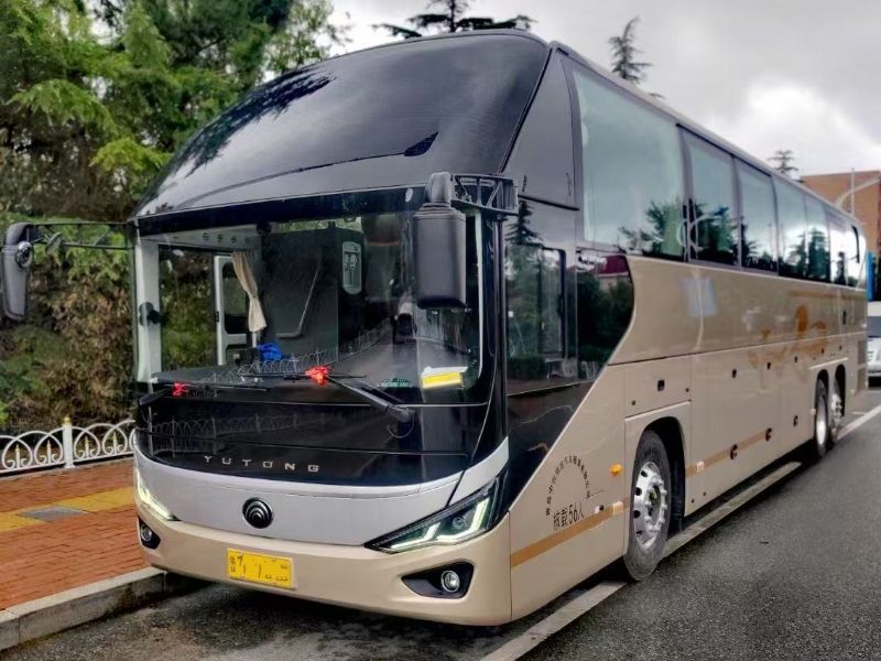 青岛旅游大巴停靠实拍